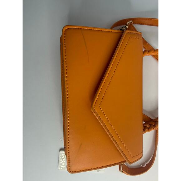 Urban Expressions Tangerine Monique Braided Top Handle Crossbody Bag - Picture 2 of 5